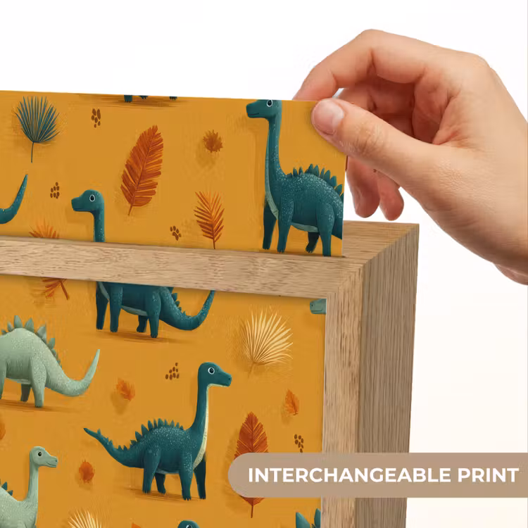 Dinosaurussen - Stekels - Herfstbladeren - Bruin Light Box met kabel (Kinderlampje) klein -USP_websiteprintEN