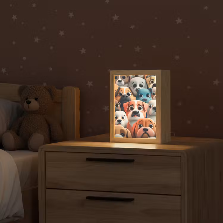 Hond - Dieren - Patronen - Bruin - Meiden - Jongens Light Box met kabel klein -sfeer1_kind