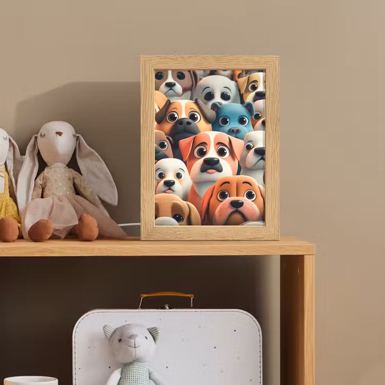 Hond - Dieren - Patronen - Bruin - Meiden - Jongens Light Box met kabel klein -sfeer2_kind