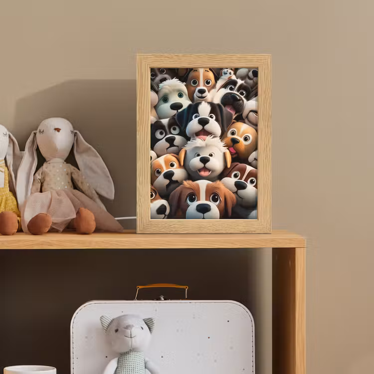 Hond - Dieren - Patronen - Bruin - Meisjes - Jongens Light Box met kabel klein -sfeer2_kind