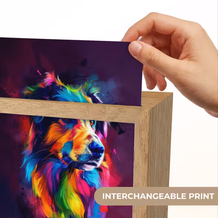 Hond - Kleurrijk - Dier - Dierenhoofd Light Box met kabel (Kinderlampje) klein -USP_websiteprintEN