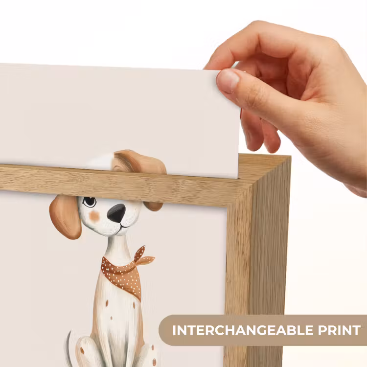 Hond - Pup - Beige Light Box met kabel (Kinderlampje) klein -USP_websiteprintEN