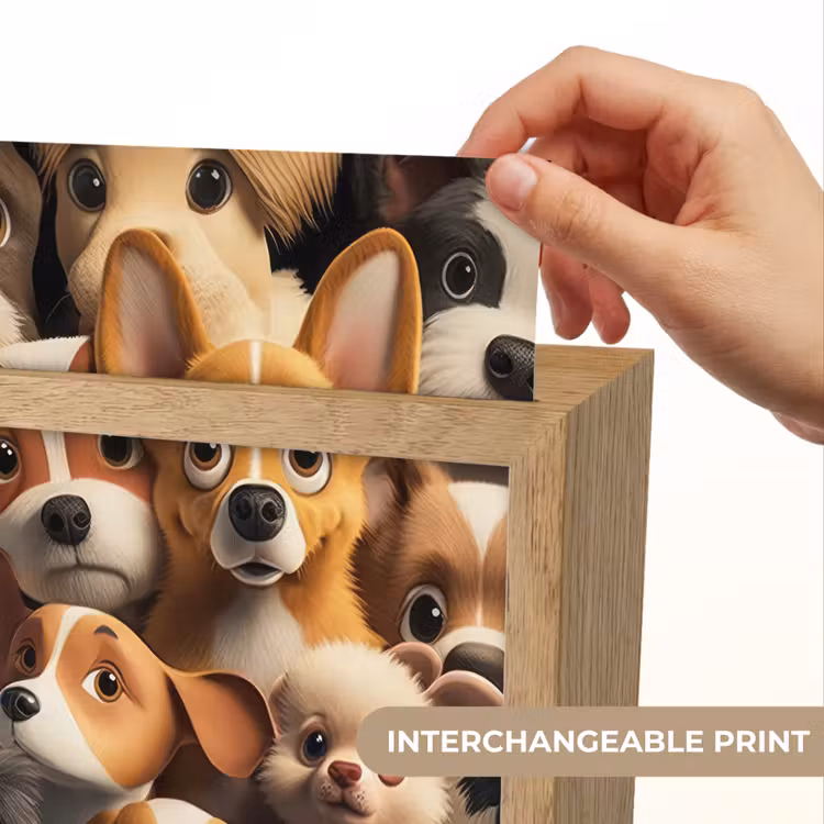 Honden - Dieren - Bruin - Zwart - Patronen - Kind Light Box met kabel (Kinderlampje) klein -USP_websiteprintEN