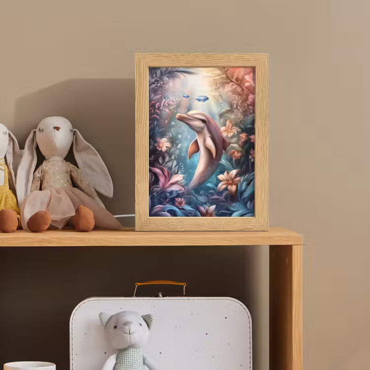 Dolfijn - Vissen - Onderwaterwereld - Bloemen Light Box met kabel klein -sfeer2_kind
