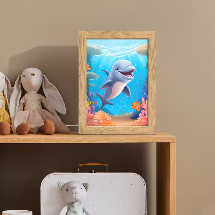 Dolfijn - Zeedieren - Onderwater - Kinderen - Meisjes Light Box met kabel klein -sfeer2_kind