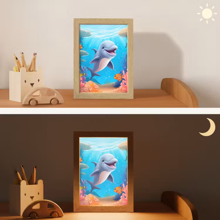 Dolfijn - Zeedieren - Onderwater - Kinderen - Meisjes Light Box met kabel klein -sfeer3_kind