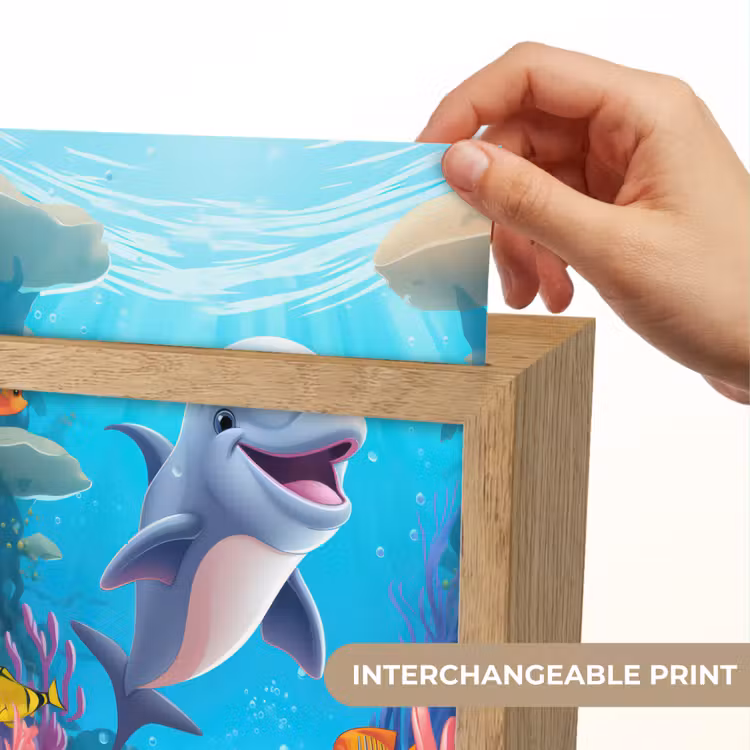 Dolfijn - Zeedieren - Onderwater - Kinderen - Meisjes Light Box met kabel (Kinderlampje) klein -USP_websiteprintEN