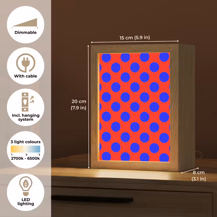 Dots - Klassiek - Rood Light Box met kabel (Kinderlampje) klein 904 -USP_EN