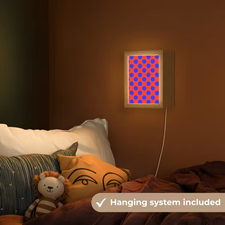 Dots - Klassiek - Rood Light Box met kabel (Kinderlampje) klein 904 -sfeer5_kind_EN