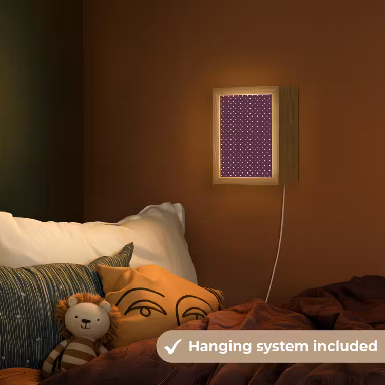 Stippen - Modern - Paars Light Box met kabel (Kinderlampje) klein 904 -sfeer5_kind_EN