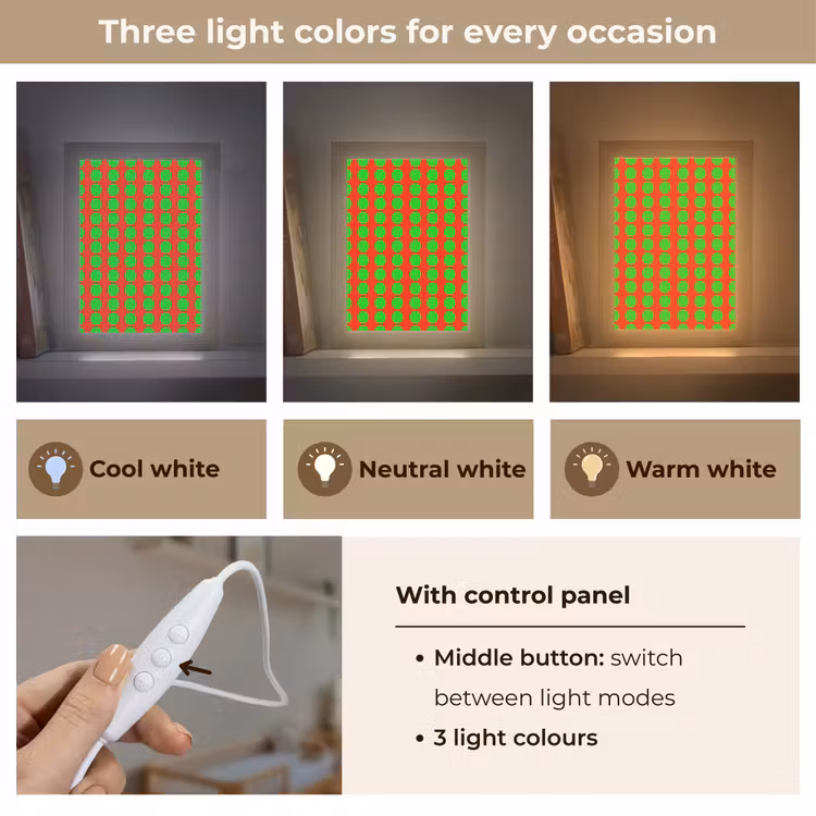 Stippen - Patroon - Groen Light Box met kabel (Kinderlampje) klein 904 -USP_lichtkleurEN