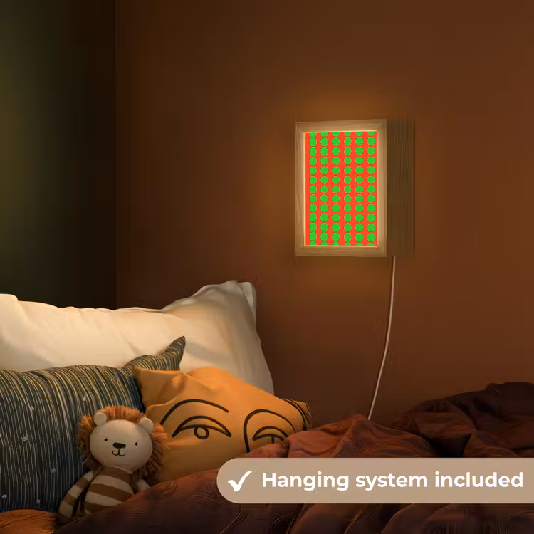 Stippen - Patroon - Groen Light Box met kabel (Kinderlampje) klein 904 -sfeer5_kind_EN