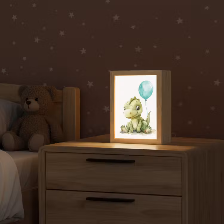 Draak - Baby dier - Blauwe ballon Light Box met kabel klein -sfeer1_kind