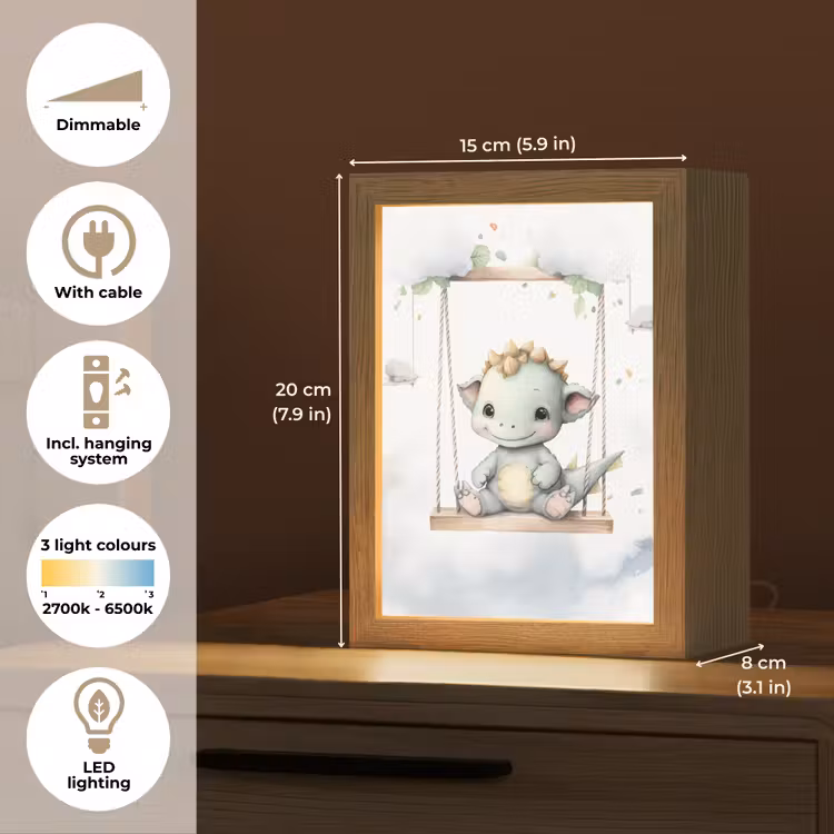 Draak - Baby dier - Kinderen Light Box met kabel (Kinderlampje) klein -USP_EN