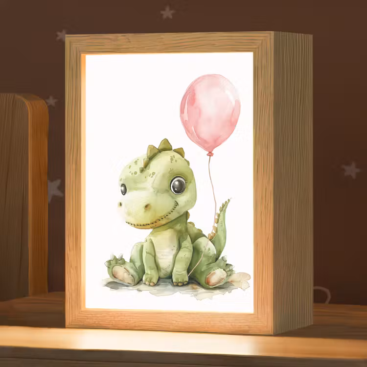 Draak - Baby dier - Roze ballon Light Box met kabel klein -zzz_3d_website