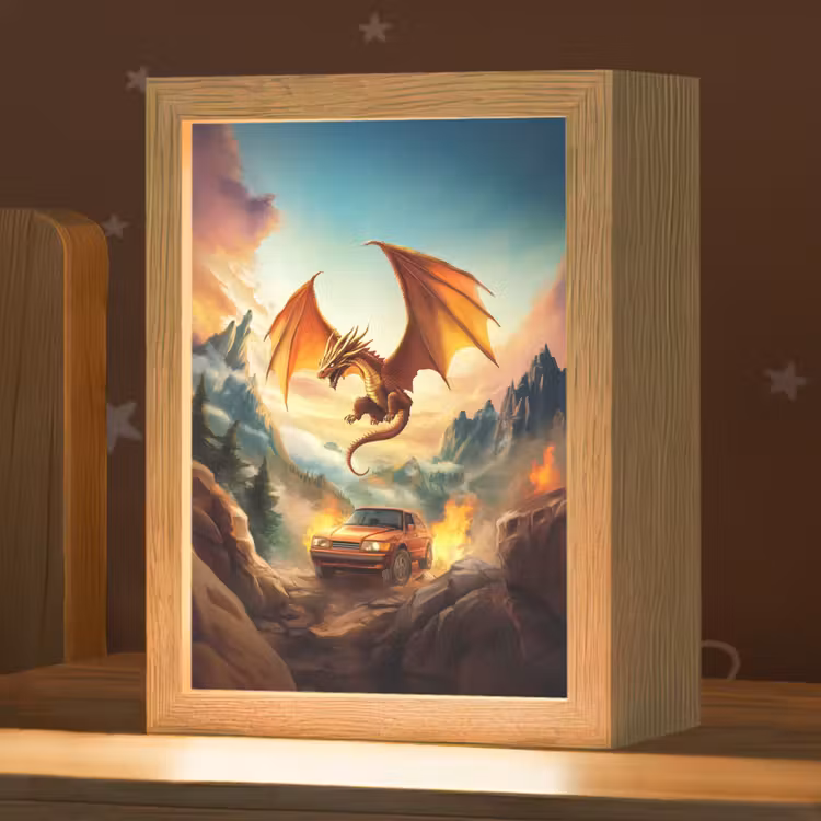 Draak - Auto - Bergen - Vuur Light Box met kabel klein -zzz_3d_website