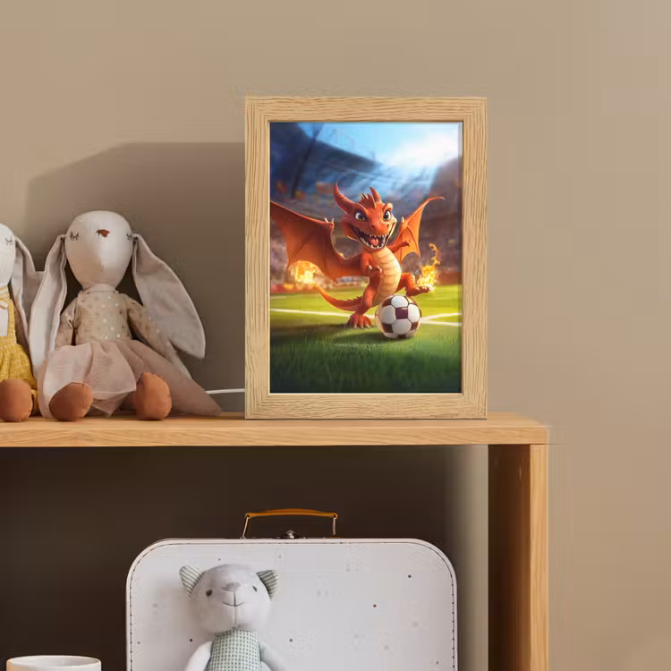 Draak - Voetbal - Vuur - Stadion Light Box met kabel klein -sfeer2_kind