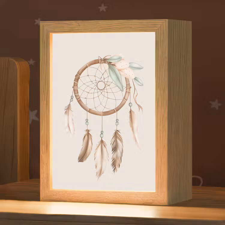 Dromenvanger - Bohemian - Boho - Pastel kleuren Light Box met kabel klein -zzz_3d_website