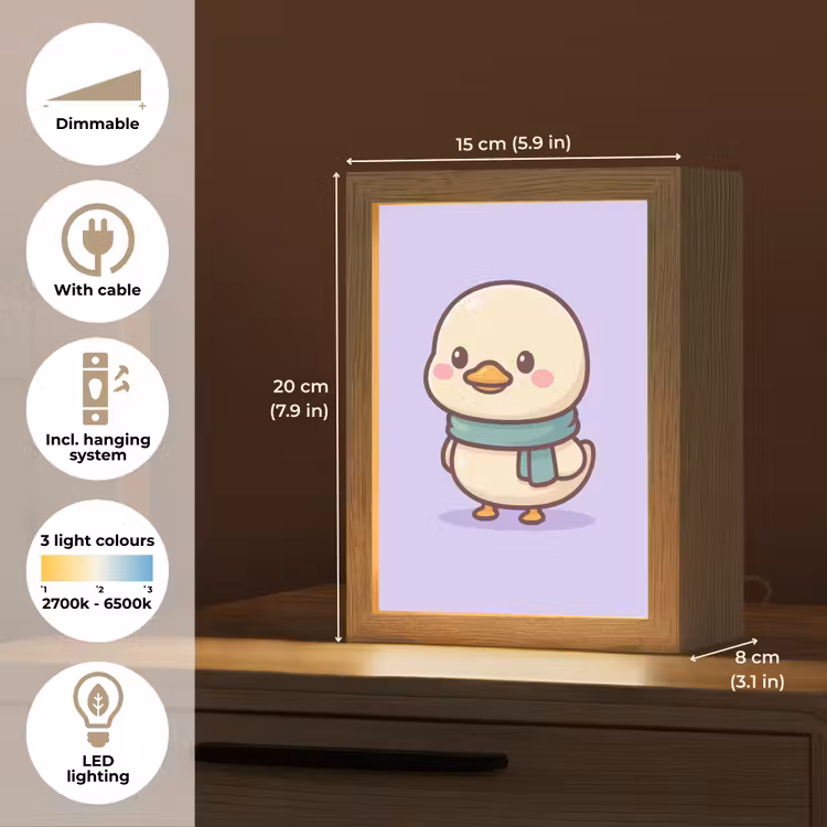 Eend - Sjaal - Paars Light Box met kabel (Kinderlampje) klein -USP_EN