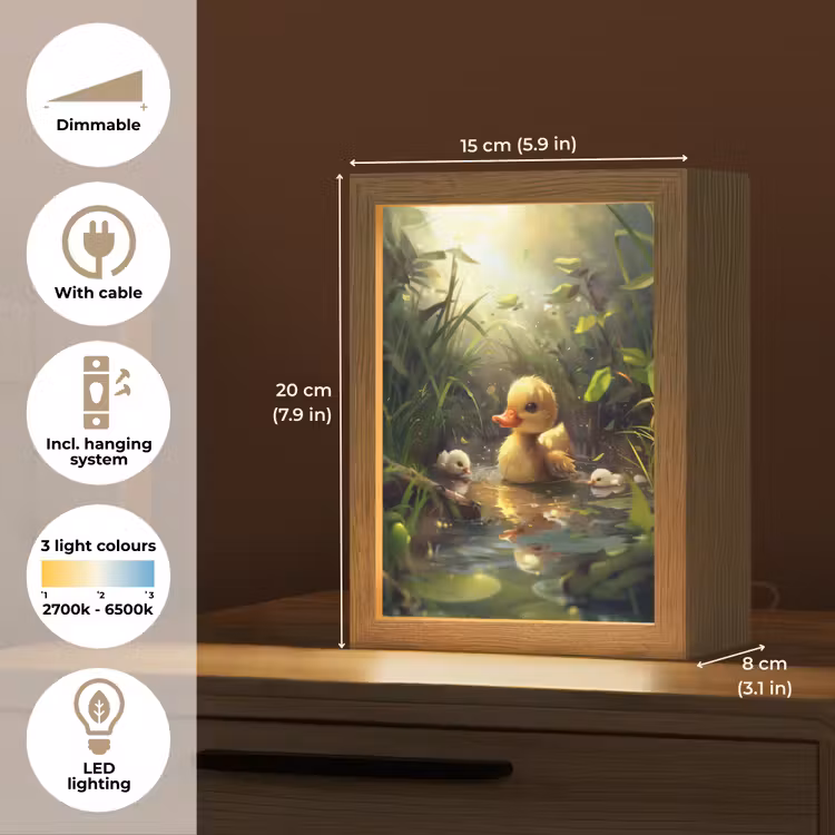 Eendjes - Dieren - Natuur Light Box met kabel (Kinderlampje) klein -USP_EN