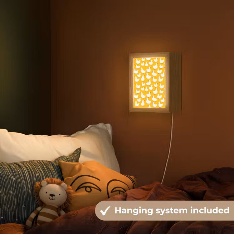 Eendjes - Patroon - Geel Light Box met kabel (Kinderlampje) klein 904 -sfeer5_kind_EN