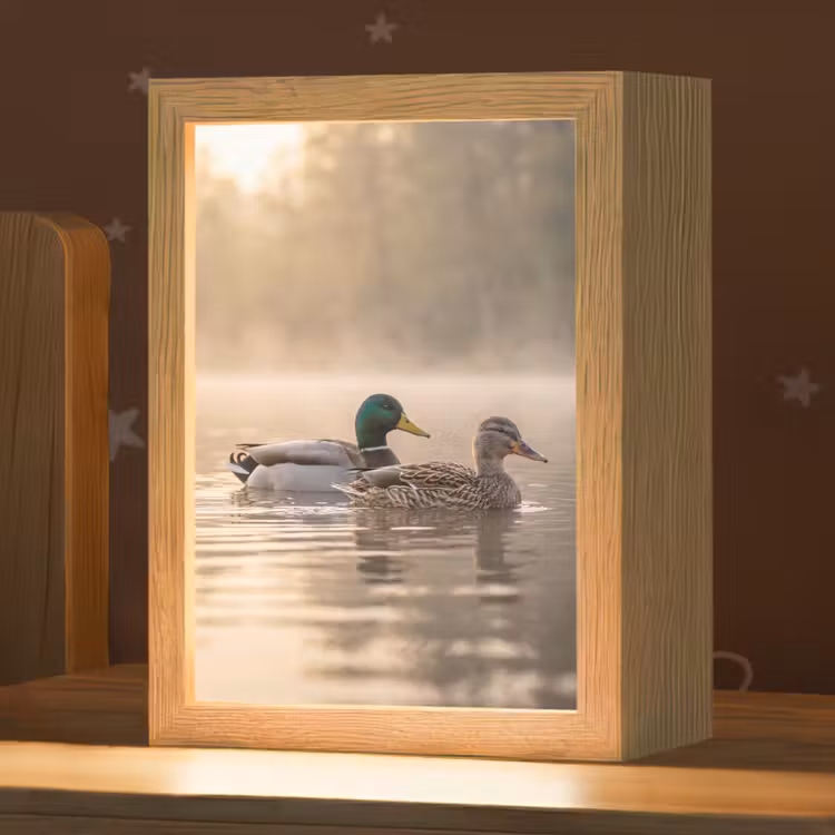 Eenden - Water - Mist - Natuur Light Box met kabel (Kinderlampje) klein -zzz_3d_website