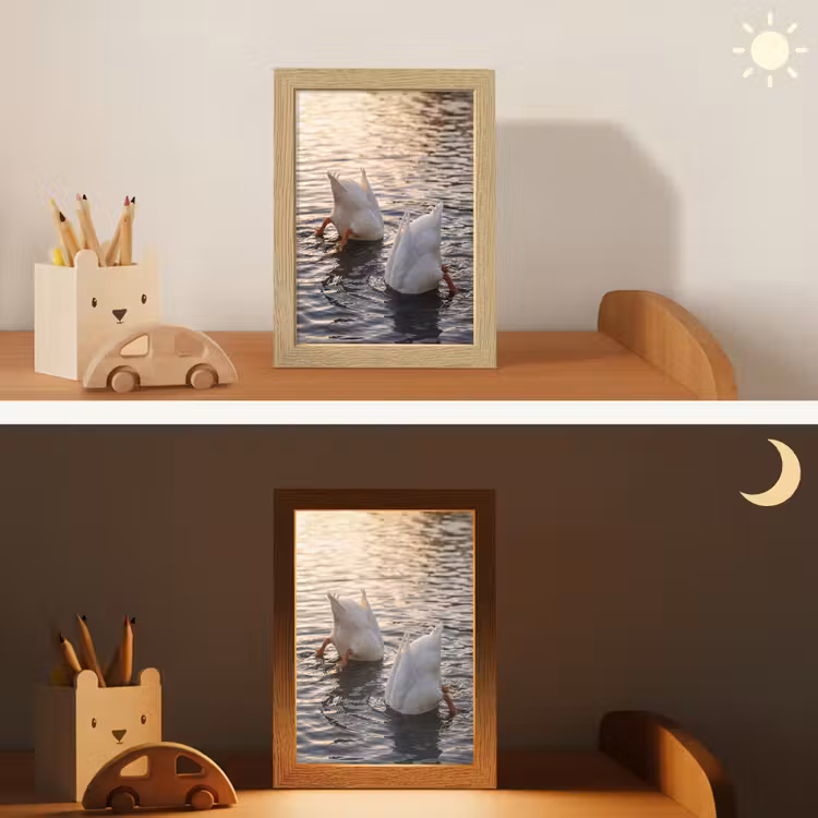 Eenden - Water - Natuur Light Box met kabel (Kinderlampje) klein -sfeer3_kind