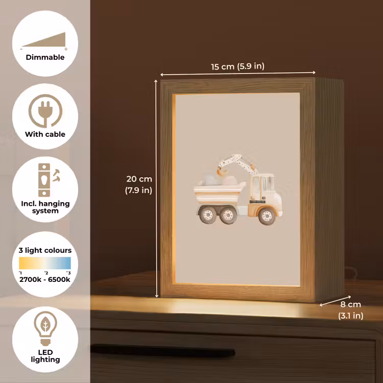 Kiepwagen - Auto - Beige Light Box met kabel (Kinderlampje) klein -USP_EN