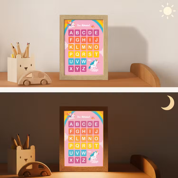 Educatief - Alfabet leren - Roze - Eenhoorn - Letters Light Box met kabel klein -sfeer3_kind