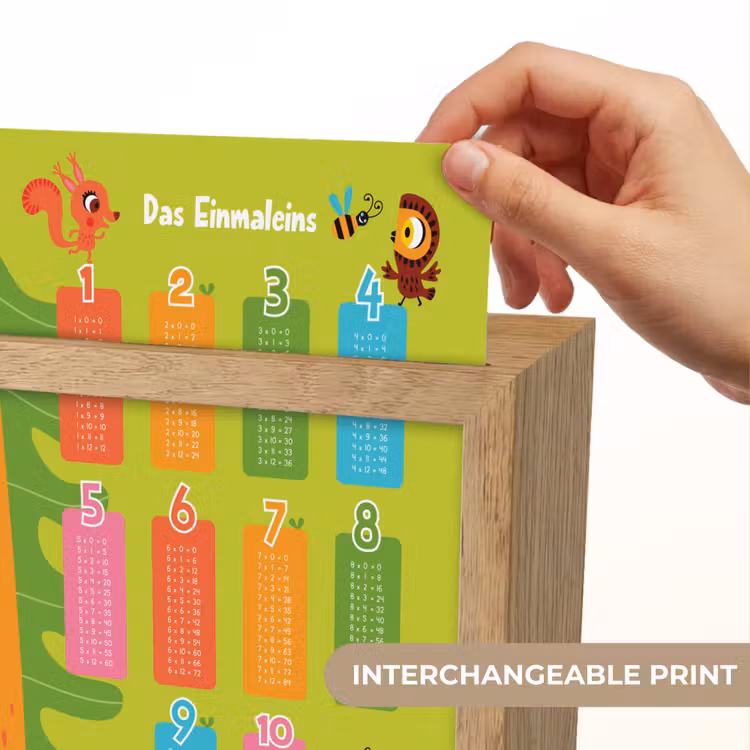 Educatief - Leren rekenen - Bosdieren - Vermenigvuldigingstabel Light Box met kabel (Kinderlampje) klein -USP_websiteprintEN