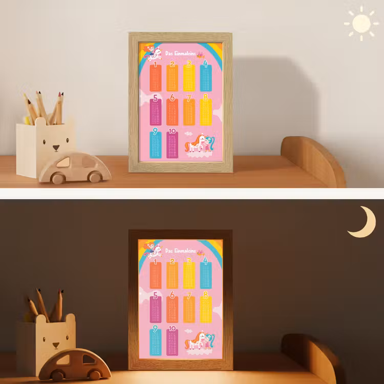 Educatief - Leren rekenen - Eenhoorn - Vermenigvuldigingstabel Light Box met kabel klein -sfeer3_kind