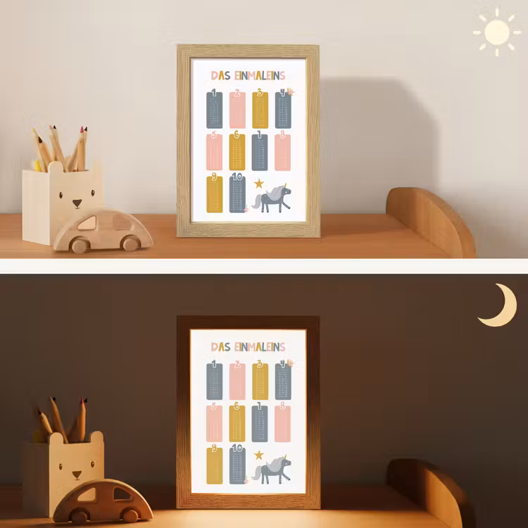Educatief - Leren rekenen - Eenhoorn - Vermenigvuldigingstabel Light Box met kabel klein -sfeer3_kind