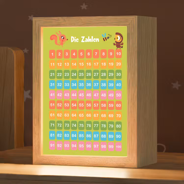 Educatief - Leren tellen - Groen - Bos dieren - Getallen Light Box met kabel klein -zzz_3d_website