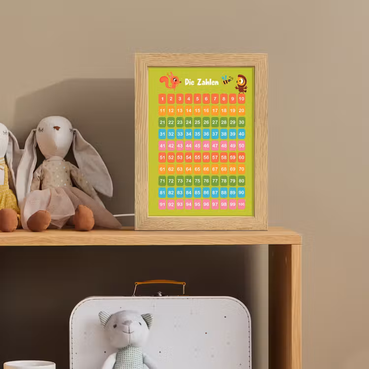 Educatief - Leren tellen - Groen - Bos dieren - Getallen Light Box met kabel klein -sfeer2_kind