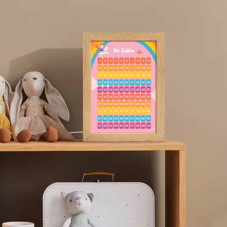 Educatief - Leren tellen - Regenboog - Eenhoorn - Getallen Light Box met kabel klein -sfeer2_kind