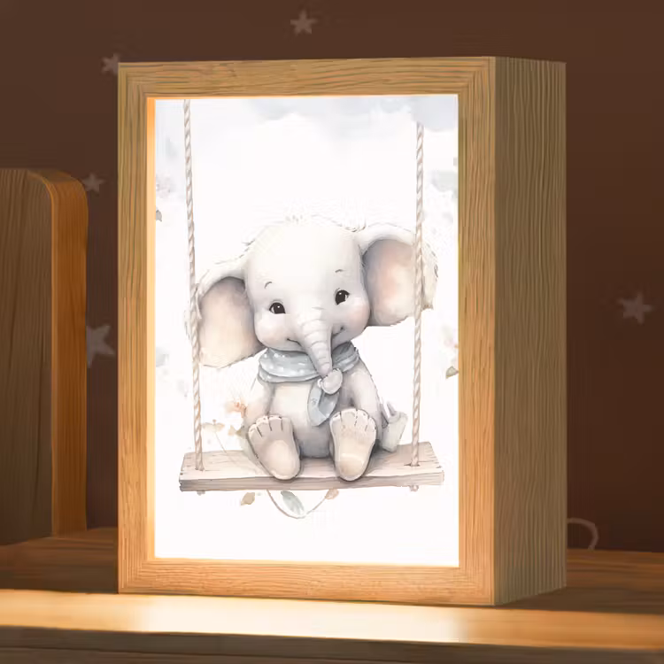 Olifant - Dier - Kinderen Light Box met kabel klein -zzz_3d_website