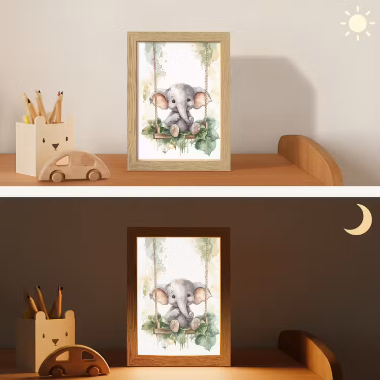 Olifant - Dier - Kinderen - Jungle Light Box met kabel klein -sfeer3_kind