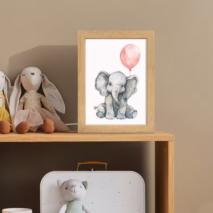 Olifant - Baby dier - Roze ballon Light Box met kabel klein -sfeer2_kind
