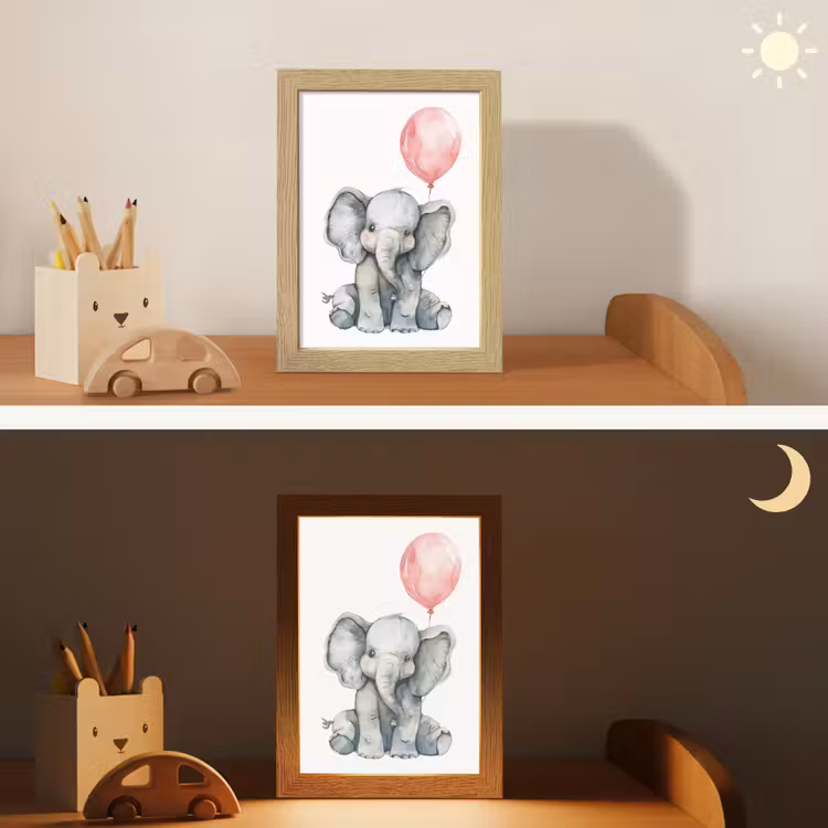 Olifant - Baby dier - Roze ballon Light Box met kabel klein -sfeer3_kind