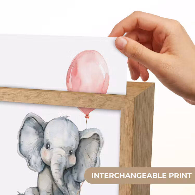 Olifant - Baby dier - Roze ballon Light Box met kabel (Kinderlampje) klein -USP_websiteprintEN