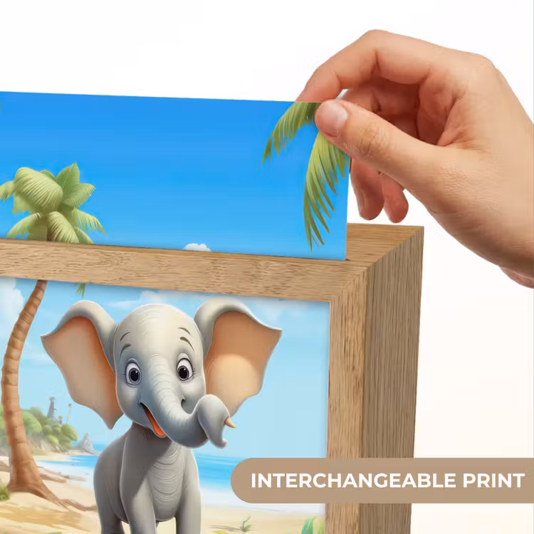 Olifant - Strand - Dieren - Meisjes - Kind Light Box met kabel (Kinderlampje) klein -USP_websiteprintEN