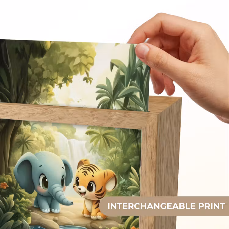 Olifant - Tijger - Bos - Jungle Light Box met kabel (Kinderlampje) klein -USP_websiteprintEN