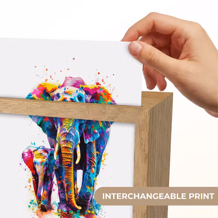 Olifanten - Dieren - Verf - Kleurrijk Light Box met kabel (Kinderlampje) klein -USP_websiteprintEN