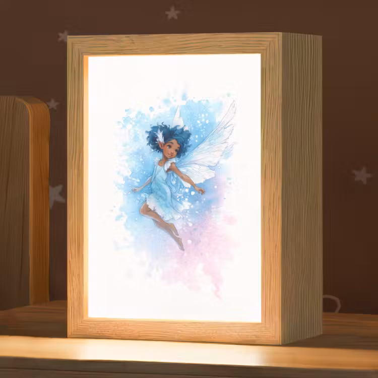 Elf - Blauw - Magie - Roze Light Box met kabel klein -zzz_3d_website