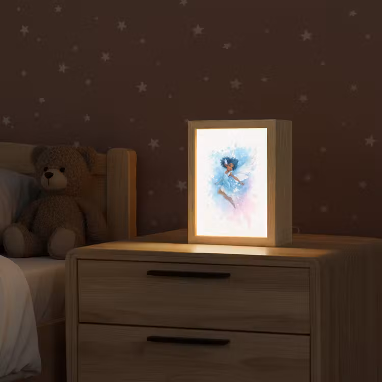 Elf - Blauw - Magie - Roze Light Box met kabel klein -sfeer1_kind