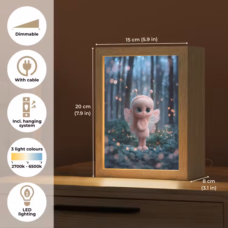 Elfje - Cartoon - Bos - Lichtjes Light Box met kabel (Kinderlampje) klein -USP_EN