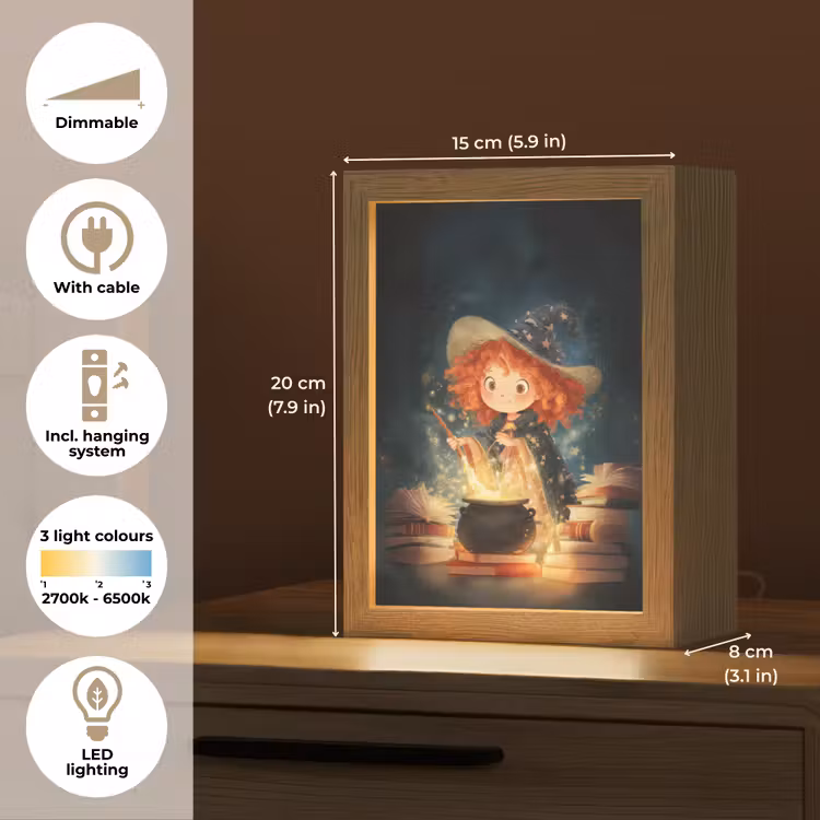 Tovenares - Meisje - Boeken - Toveren Light Box met kabel (Kinderlampje) klein -USP_EN