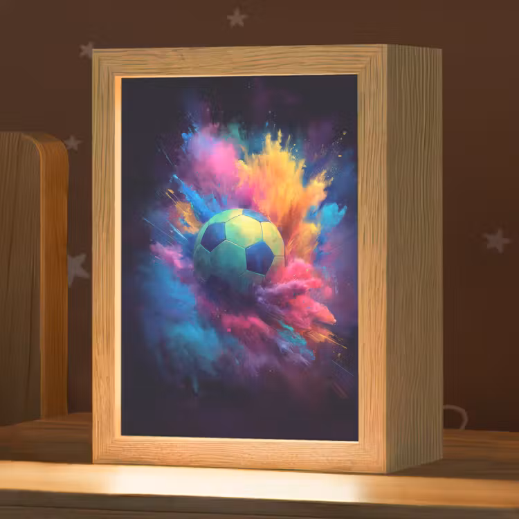 Explosie - Kleurrijk - Voetbal - Abstract Light Box met kabel klein -zzz_3d_website