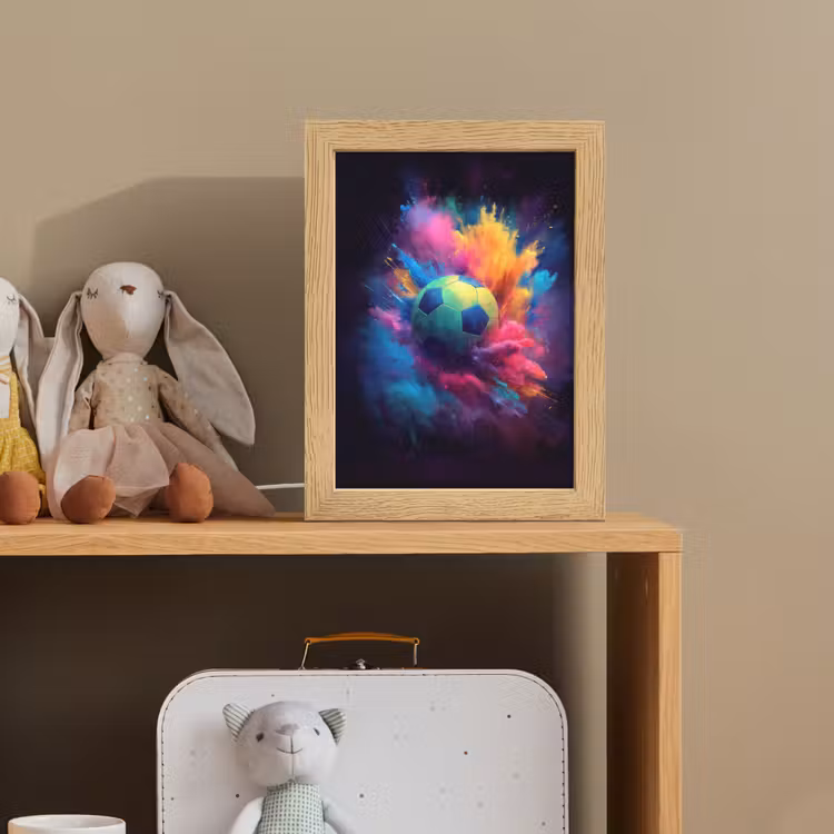 Explosie - Kleurrijk - Voetbal - Abstract Light Box met kabel klein -sfeer2_kind