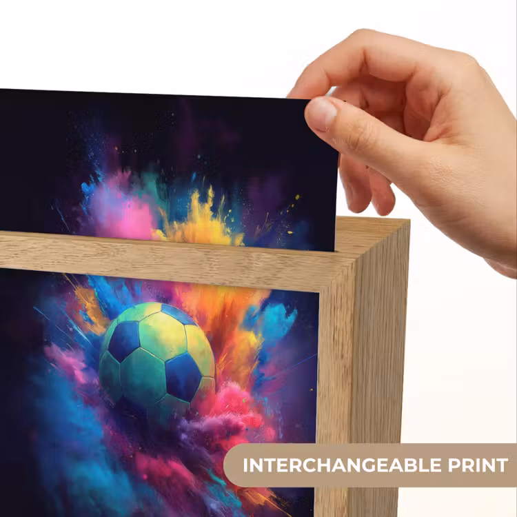 Explosie - Kleurrijk - Voetbal - Abstract Light Box met kabel (Kinderlampje) klein -USP_websiteprintEN